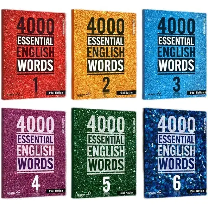 テキストの調査、新規、4000の必須の英語単語、1-6コア、セットあたり6冊のブック