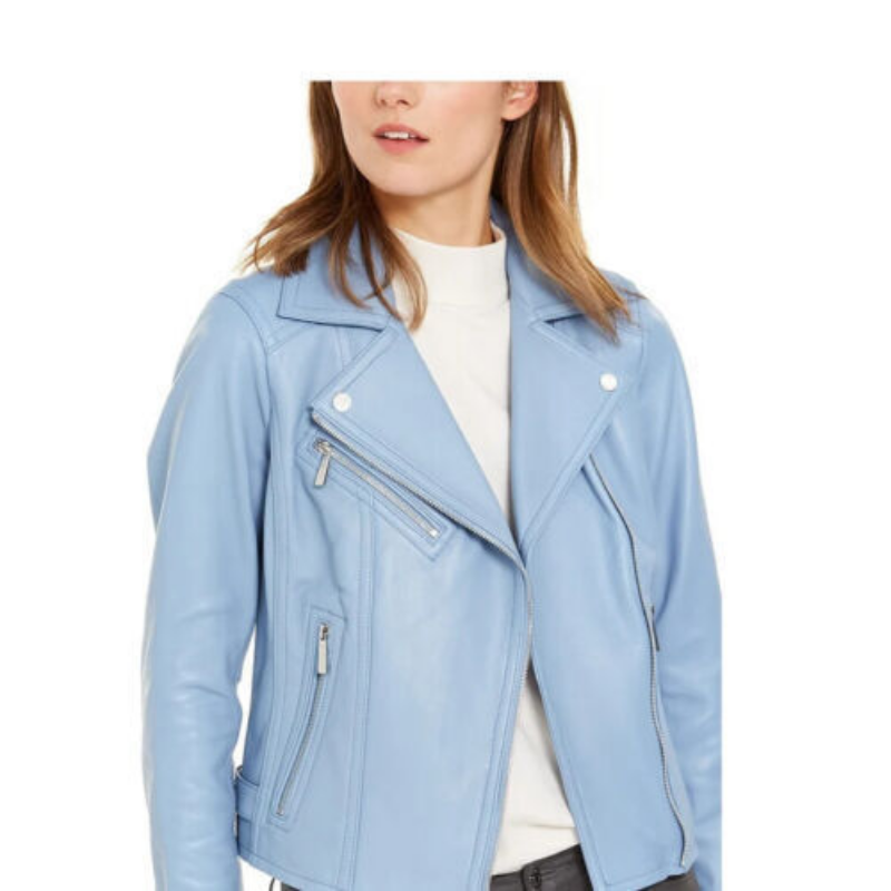 女性のためのエレガントな革のジャケット,長袖の手作りのカジュアルなバイカースタイル
