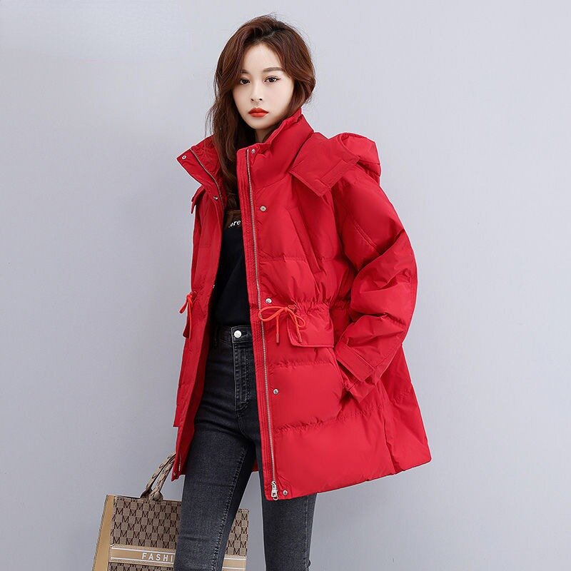 2023 New Women Down Jacket Winter Coat Female Short Parkas Loose Thick Warm Outwear Hooded Leisure Time Versatile Overcoat