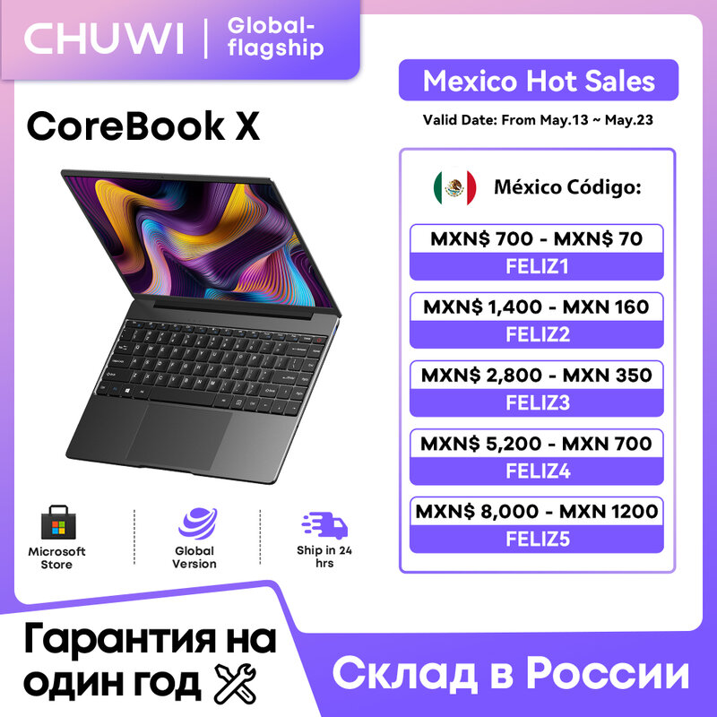 CHUWI-CoreBook X Gaming Laptop, i3-1215U, Core 16GB de RAM, 512GB SSD, 14.1-Polegada FHD IPS tela, Intel 6 núcleos, até 3.70 Ghz Notebook