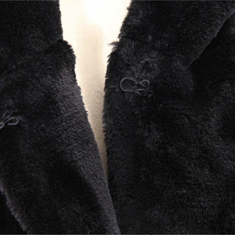 Женское теплое меховое пальто с капюшоном, однотонное повседневное пальто средней длины из искусственного меха с длинным рукавом, новинка зимнего сезона 2024