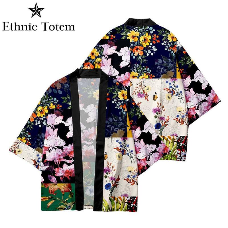 Women's kimono Cardigan For Women Haori Japanese Style Clothing Man Cardigan Men Samurai Costume Yukata Ukiyoe Flower Kimono Men