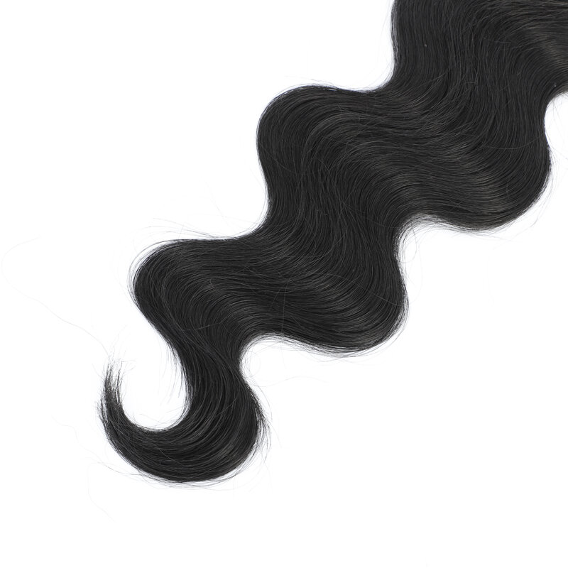 Bundel rambut ekor kuda gelombang tubuh 26 inci Piano pirang alami rambut sintetis tenun Ombre coklat 613 ekstensi rambut pirang