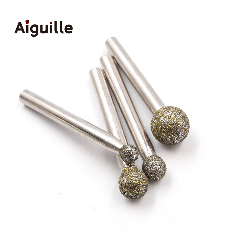 6mm shank 1pcs 60# Diamond Grinding Point 6mm-30mm Stone Jade Diamond Grinding Burr Peeling Grinding Point for stone Working