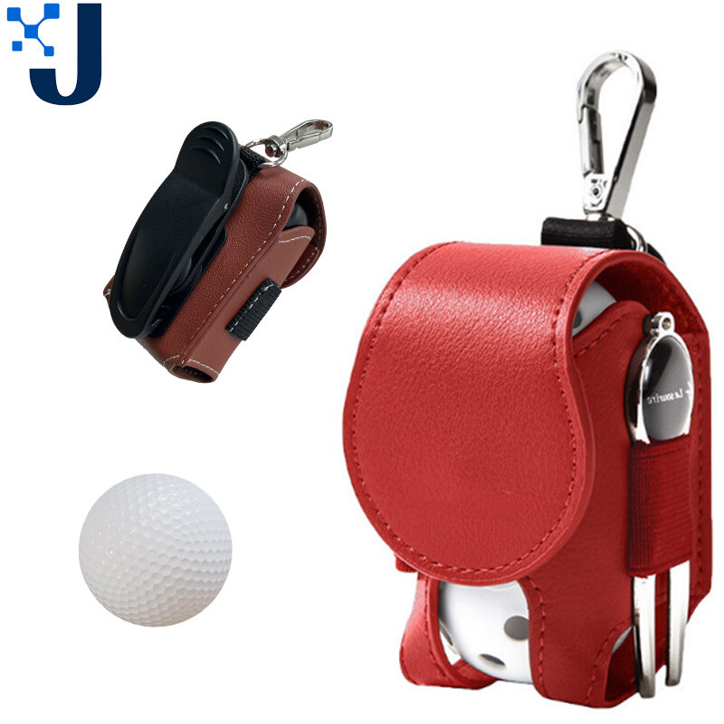 Сумки для мячей для гольфа, контейнер из искусственной кожи с металлической пряжкой на талии, подвесная сумка для хранения мячей для гольфа, универсальные мини-аксессуары для спорта
