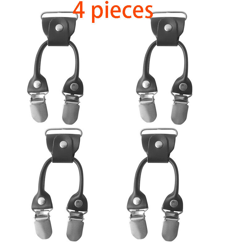 4 teile/los schwarz braun pu leder hosenträger clips knopf hosenträger enden für ersatz