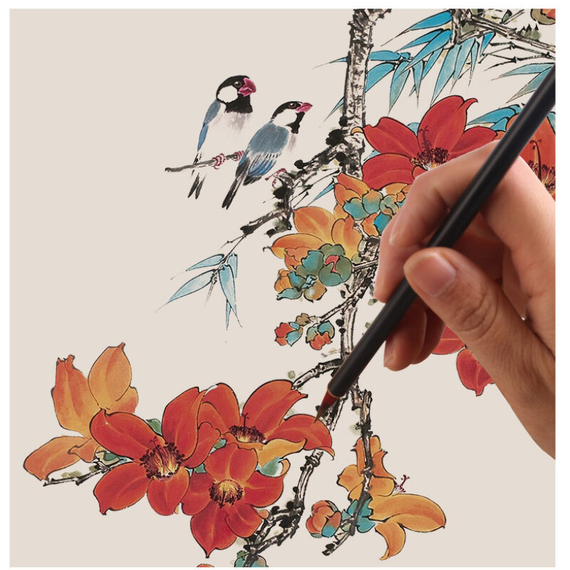 Pinceau moussant avec souris pour peinture chinoise, ligne Fine, poils de belette, aquarelle à mains libres, calligraphie