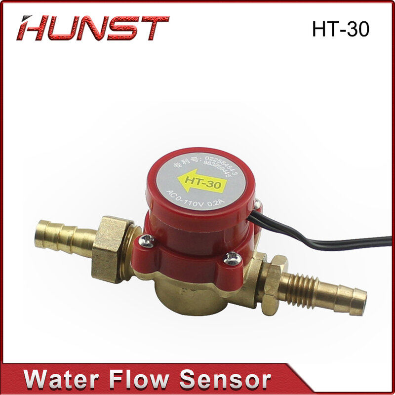 Sensor saklar aliran air HUNST dengan 10mm Nozzle HT-30 melindungi air untuk mesin pemotong ukiran Laser CO2.