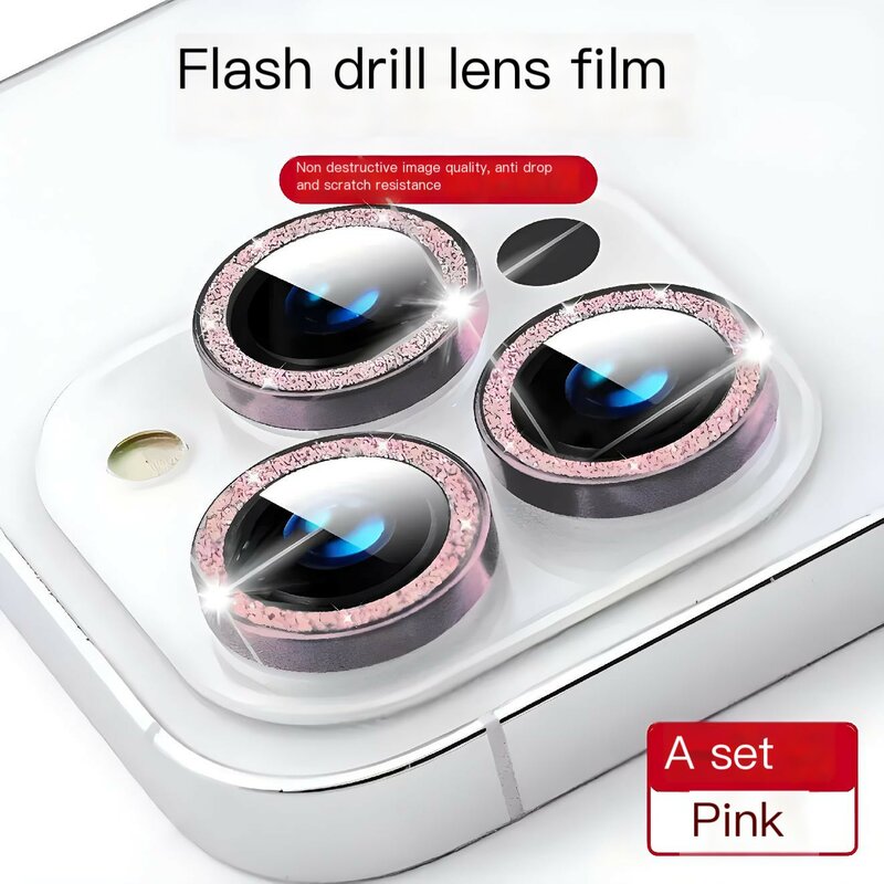 Camera Lens Protector para iPhone, Vidro Temperado Protetor De Tela, Filme De Capa, Anel De Metal, iPhone 15, 12, 13, 14, 11 Pro Max, Mini, 14, 15 Plus, 9H