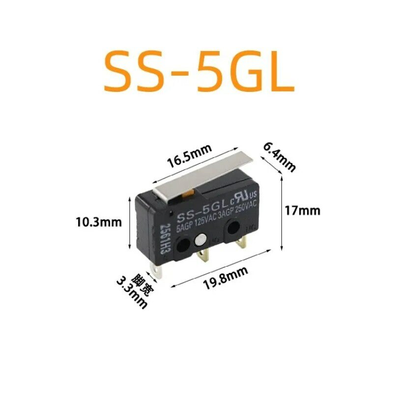 SS-5 sakelar Sentuh mikro SS-5GL SS-5GL2 SS-5GL13 DC 5V 16 MA asli 3-pin IP40 sakelar mikro perjalanan SS-5