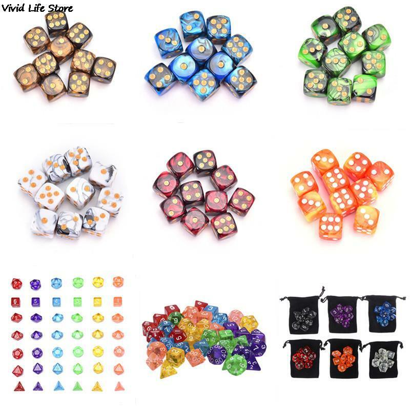 Nuovi dadi acrilici rotondi/poliedrici che giocano a giochi da tavolo da Bar accessori di intrattenimento di colore diverso per giochi da tavolo