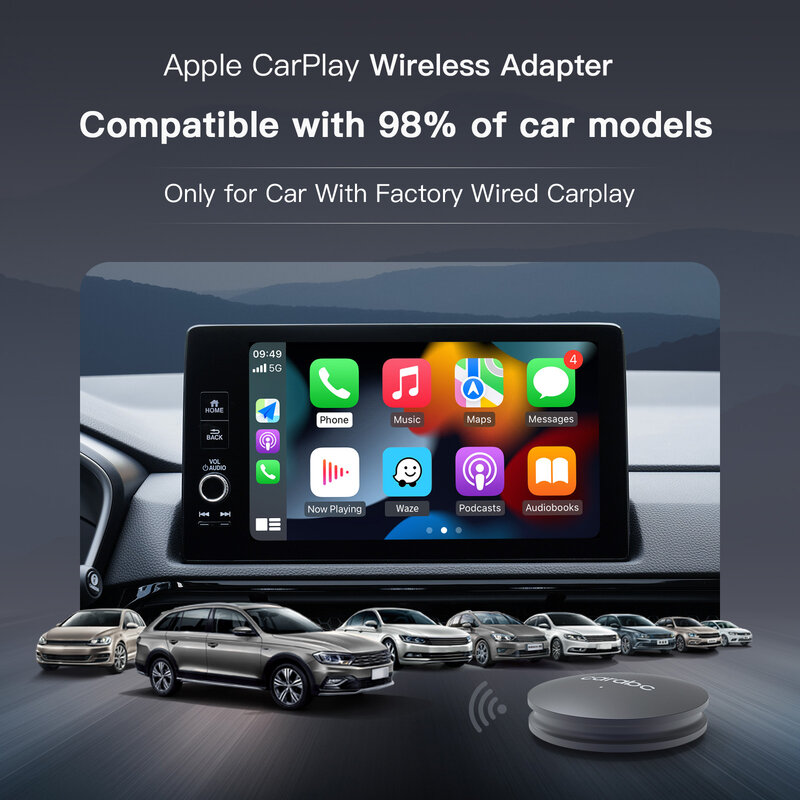 Adaptateur OEM sans fil Apple Carplay, convertisseur de dongle, Carplay filaire en Carplay sans fil, mini boîtier, compatible avec VW, AUDI, Volvo, etc.