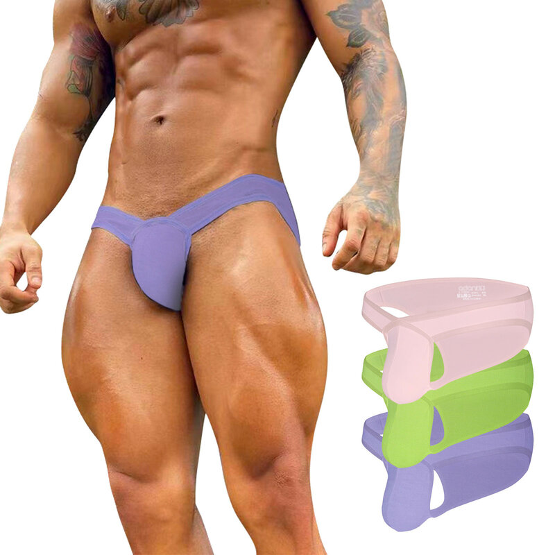 Cintura baixa dos homens Sexy Underpant, Masculino Respirável Knicker Cuecas, Sólido Suave Breve, Trunks Underwear Pack, 3D Cápsula
