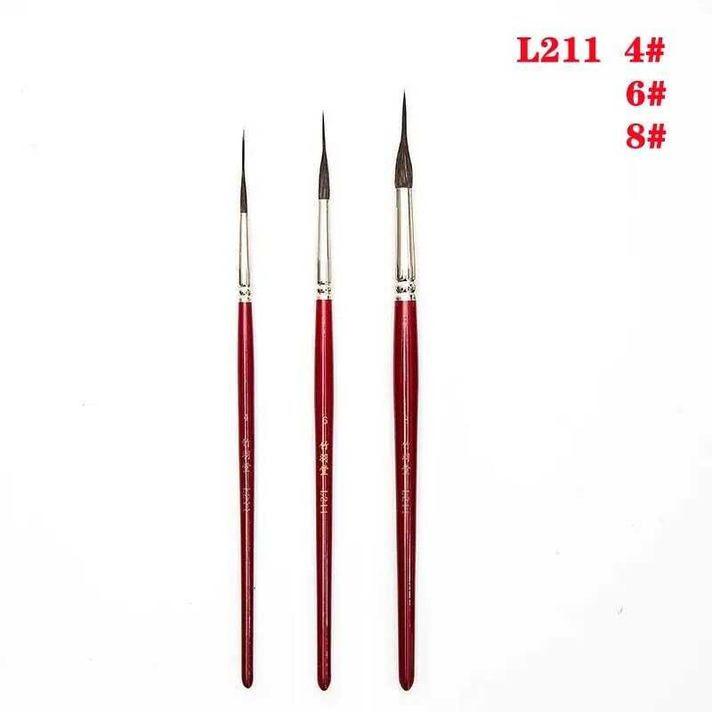 Squirrel Hair Long Needle-Sharp Liner Paint Brush Artist Fine Point Detail Rigger Brushes For Acrylic Oil Watercolor Painting