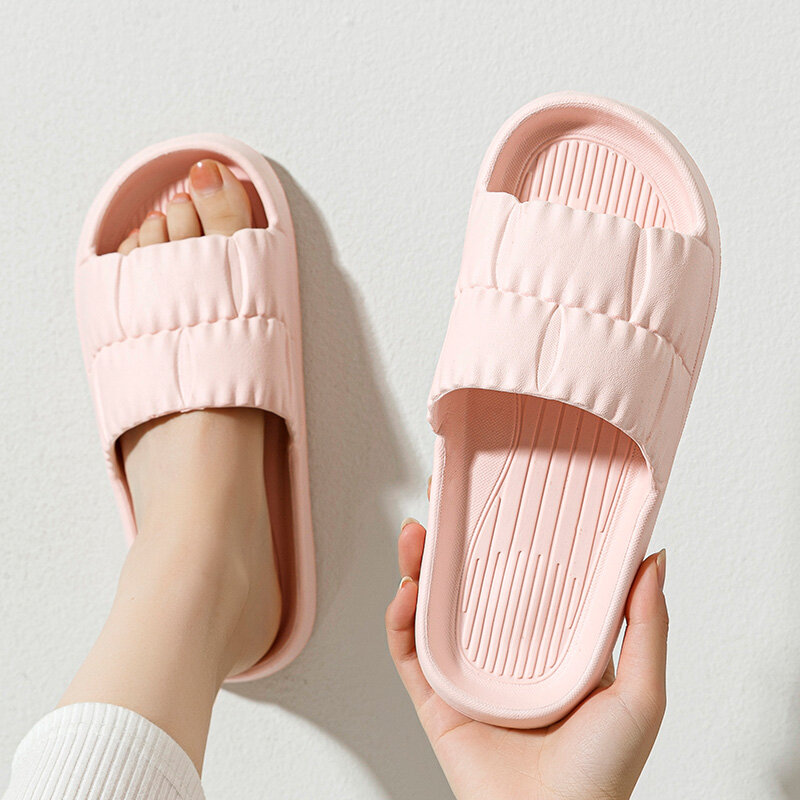 Sandálias de plataforma grossa para mulheres, chinelos macios, interior e exterior, sapatos de praia, chinelos antiderrapantes, EVA