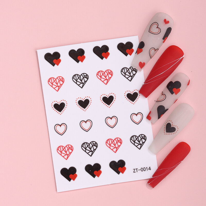 Beauty Sticker Nagel liefert klassische Herz Stil Nagel Deacl Aufkleber selbst klebende Maniküre Dekorationen für DIY Nägel