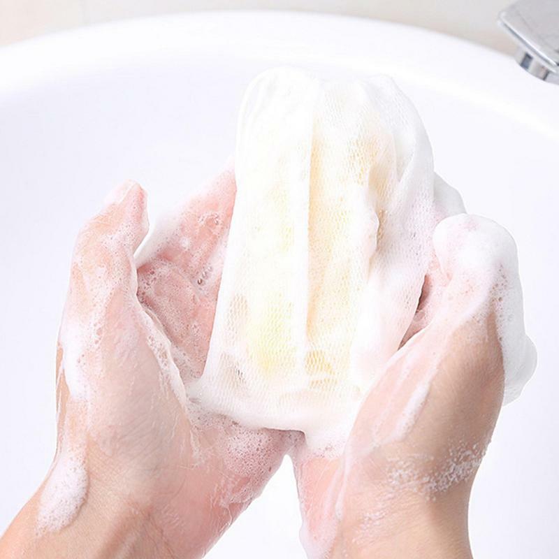 Jaring sabun tas jala untuk Sabun Cuci wajah busa berbusa tas pengelupasan wajah cuci susu berbusa bersih untuk perawatan kulit