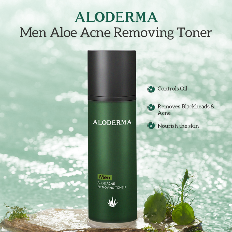 Aloderma Männer Aloe Akne entfernen Toner Mann kontrolliert sanft Öl Essenz Wasser, natürlich nicht reizend, beruhigt Poren 135ml