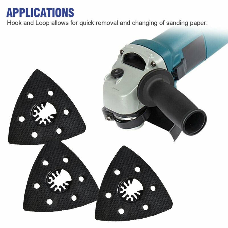 3pcs Triangular Sanding Pads 93mm For Multi-Tool Blades Oscillating Tool Accessories For Power Tool Fore Machine Tools