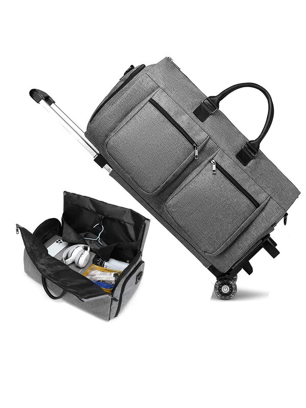 Spersonalizowany torba na garnitur, torba podróżna, składana torba drążek sterowniczy z kółkami, duża pojemność, przenośny, wielofunkcyjny torba na garnitur ręczny
