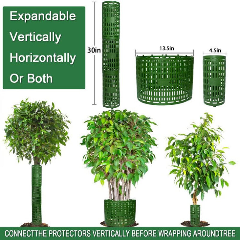 Protecteurs de Tronc de Plantes, Enveloppes d'Arbre Réglables, Couvertures de Tronc d'Arbre en Maille pour Semis et Semis, Clôture de Jardin, Barrière pour Animaux, 4 Pièces, 10 Pièces