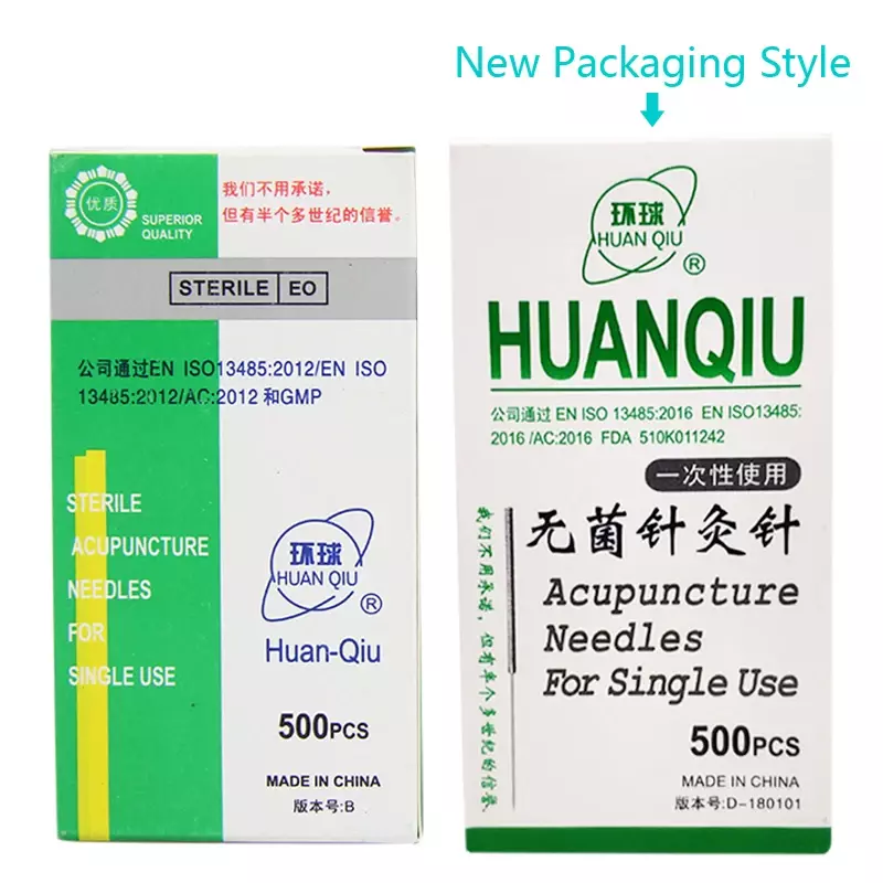 500Pcs Sterile Deisposable Acupuncture needle Huanqiu Acupoint Health Body Massage with gudin tube CE