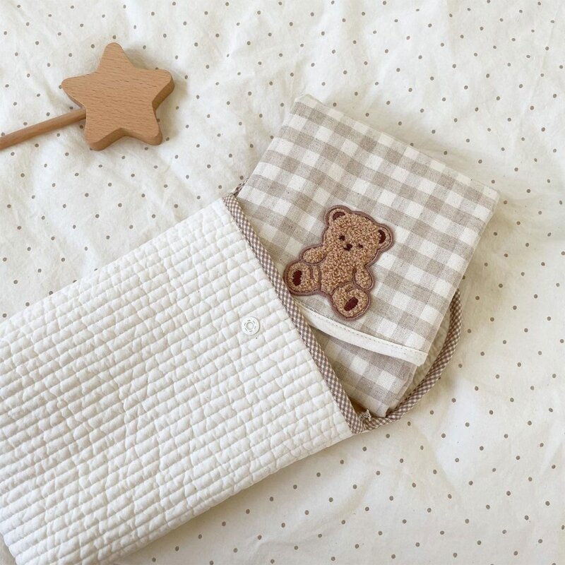 Niedźwiedź kreskówkowy torba na pieluchy dla niemowląt wielokrotnego użytku, nadająca się do prania pieluchy dla dzieci etui