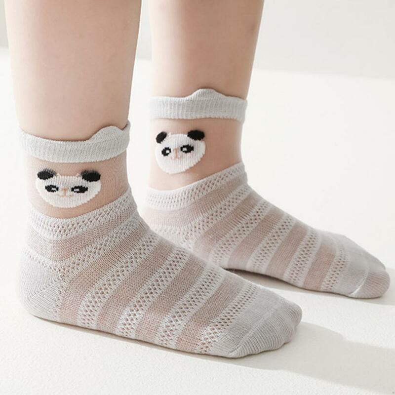 Sweat Absorption Cotton Cartoon Print Eyelet Ankle Socks Newborn Socks for Indoor