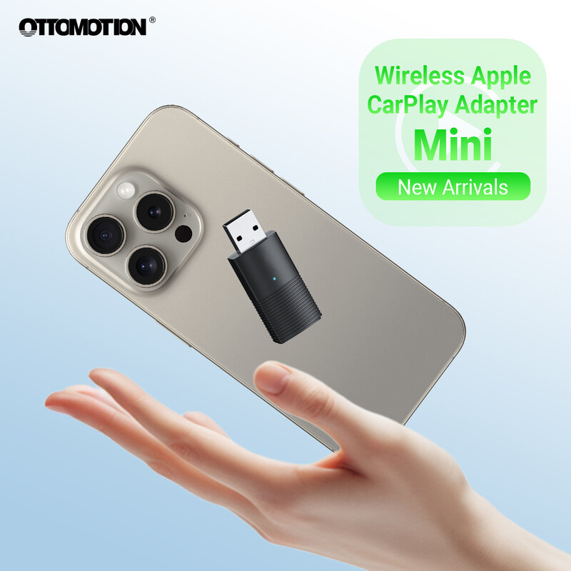 Ottomi-ミニワイヤレスCarPlayアダプター,Bluetooth接続付きスマートカーシステム,Appleカーアクセサリー,新しいバージョン