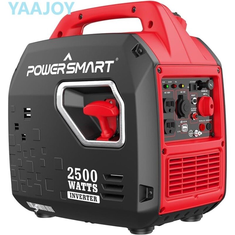 PowerSmart-generador de inversor portátil de 2500W, motor supersilencioso de 4 tiempos, compatible con carburador, función de modo ecológico, ultraligero f