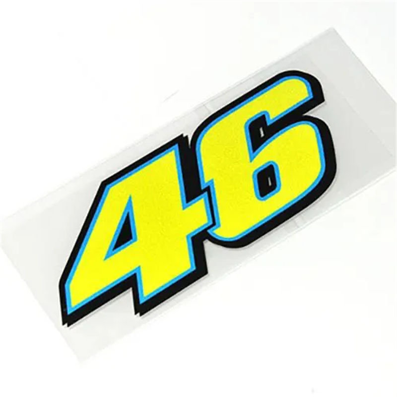 Stiker mobil balap No. 46, stiker mobil balap kepribadian kreatif dimodifikasi stiker reflektif baterai mobil