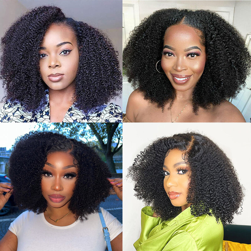 Rambut Manusia Keriting Keriting Afro dengan Ketebalan 250% Wig untuk Wanita Indian 13X4 Wig Bagian Depan Renda 4X1 T Wig Bagian dengan Renda Transparan Remy
