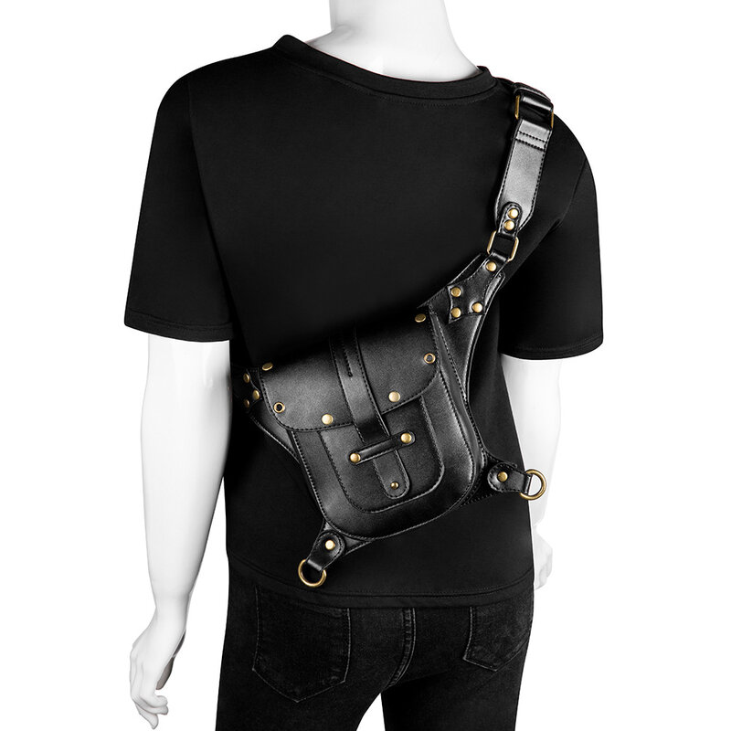 Tas Pinggang kecil untuk pria dan wanita, tas kurir, tas bahu tunggal, tas pinggang punk taktis, tas sabuk, tas tangan untuk pria dan wanita