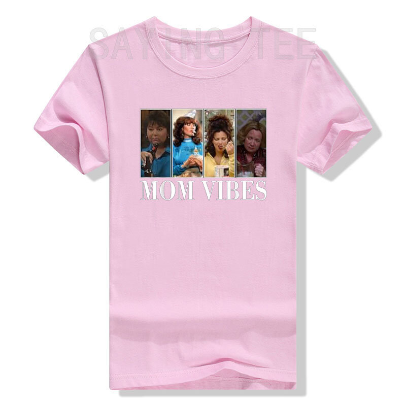 Забавная женская футболка в стиле 90-х с надписью «Mom Vibes»