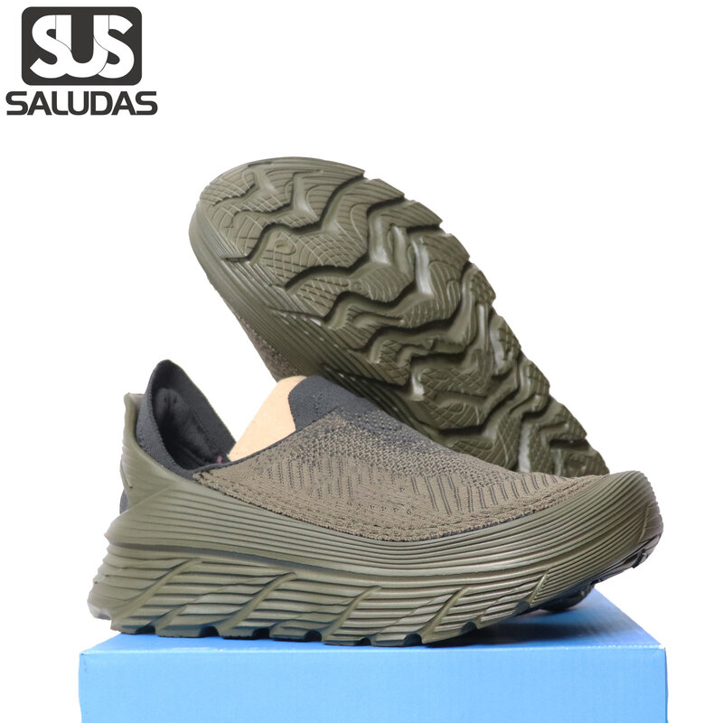 SALUDAS Restore Tc Shoes Men and Women Running Shoes Thick-Soled Cushioned Breathable Slip-On Outdoor Walking Jogging Sneakers