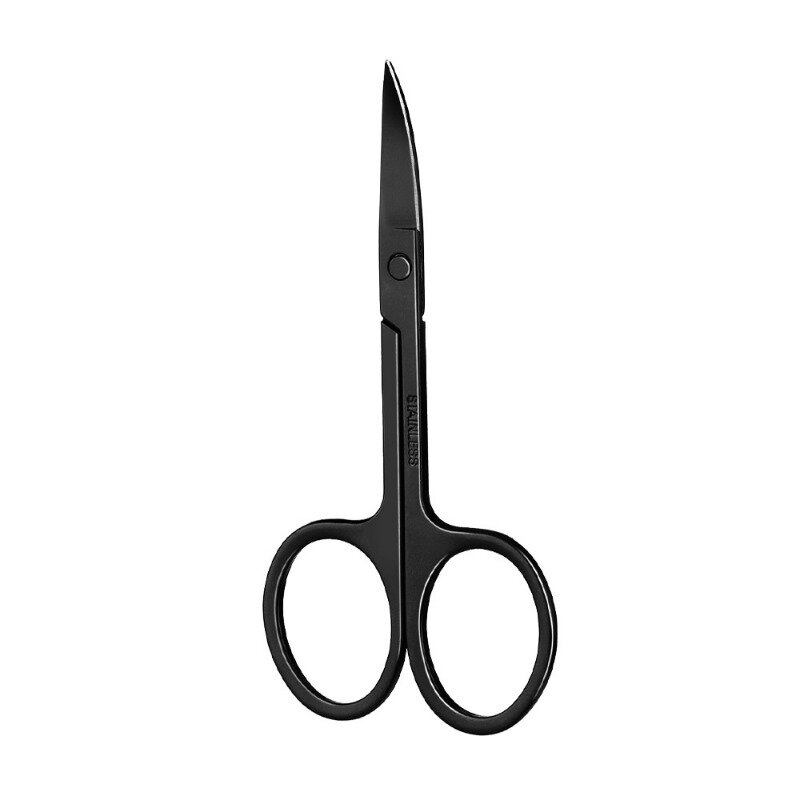 Черные ножницы из нержавеющей стали для стрижки волос в носу, ножницы для бороды с круглой головкой, инструменты для стрижки бровей и бьюти-макияжа