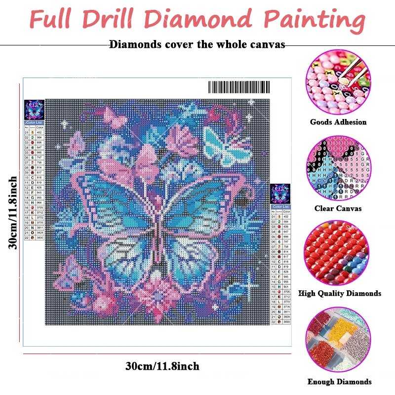 DIY Diamond Painting Butterfly Rhinestones Picture Animal Embroidery Cartoon New Arrival Mosaic Flower Wall Art For Adult Gift