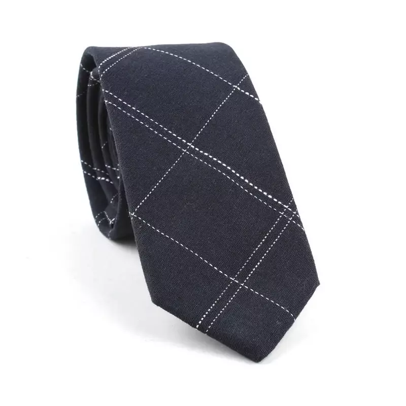 Świąteczny prezent ślubny dla mężczyzn odzież na co dzień stylowy męski krawat na co dzień w kratę akcesoria żakardowe Skinny 6CM akcesoria
