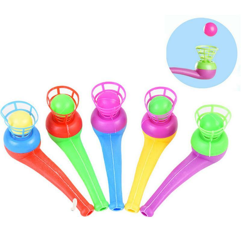 Детские игры Монтессори для выдувания труб, тренировочные плавающие игрушки для выдувания мячей, забавные рандомные наполнители для сумок, случайный цвет