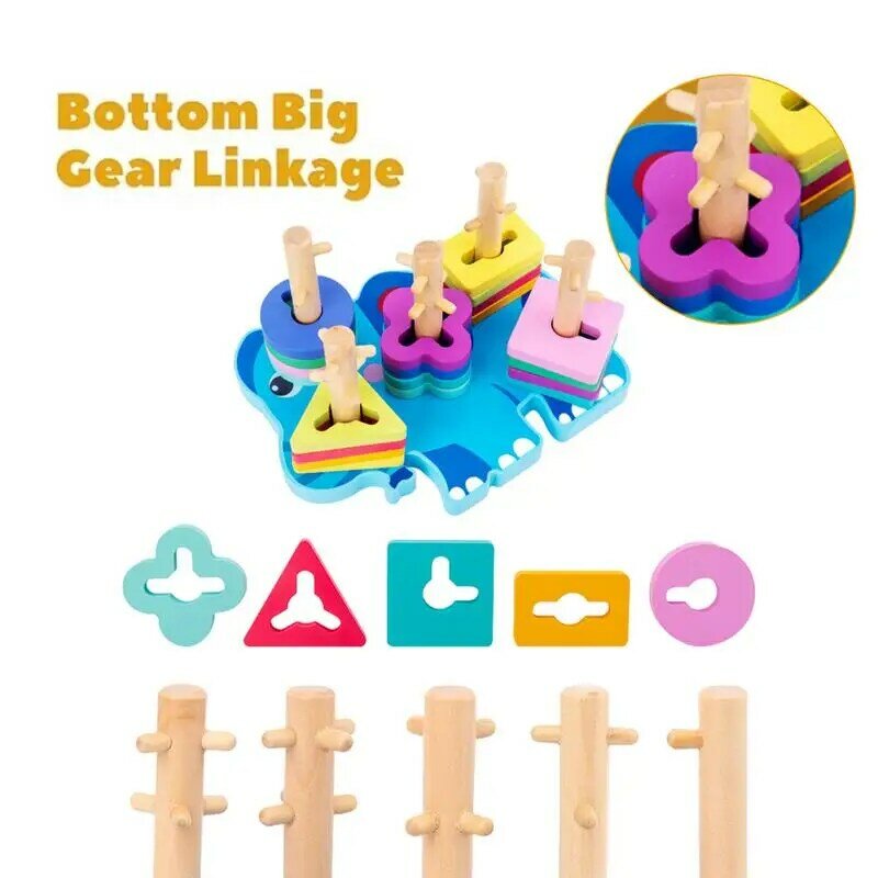Sortownik do sortowania zabawki Montessori dla dzieci w wieku przedszkolnym drewniane zabawki edukacyjne do sortowania i układania w stosy dla dzieci 1-3 rozpoznawania kolorów