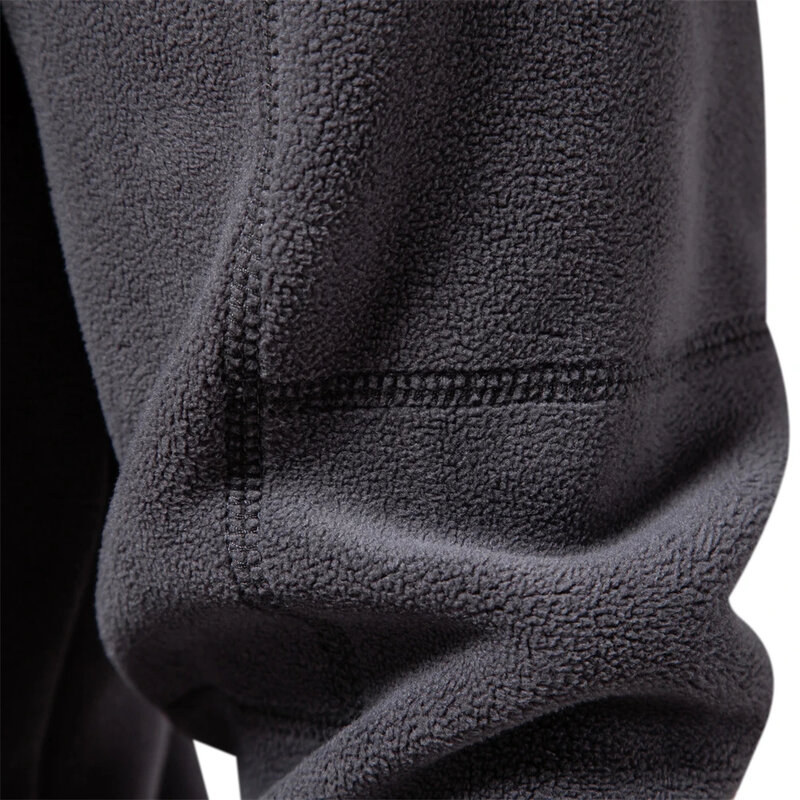 Pulôver masculino com zíper pescoço, jaquetas blusão, moletom grosso de lã quente, marca qualidade vestuário, inverno