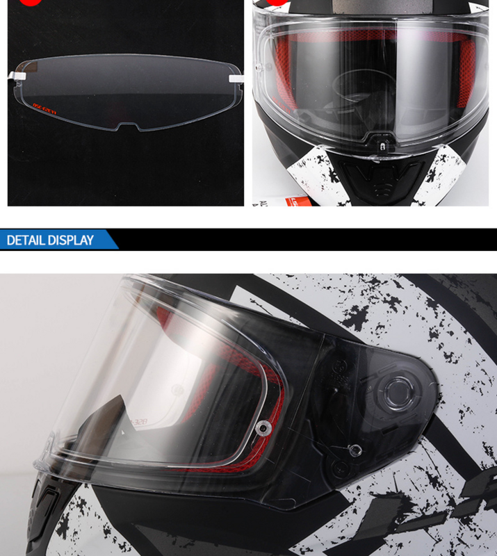 オートバイ用保護バイザー,防塵および防曇フィルム付きオートバイ用ヘルメットアクセサリー,モデルls2 ff353 ff320 ff800 F397 ff390