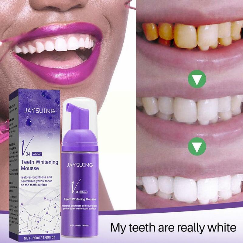 50ml Whitening Toothpaste Teeth Cleansing Mousse Removes Stains Repair Hygiene  Mousse Whitening And Staining Teeth New