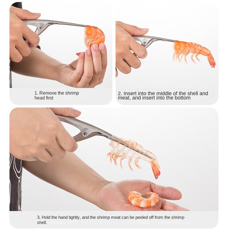 Aço inoxidável shrimp thread cozinha ferramenta de limpeza intestino casca casca artefato gadgets para conveniência