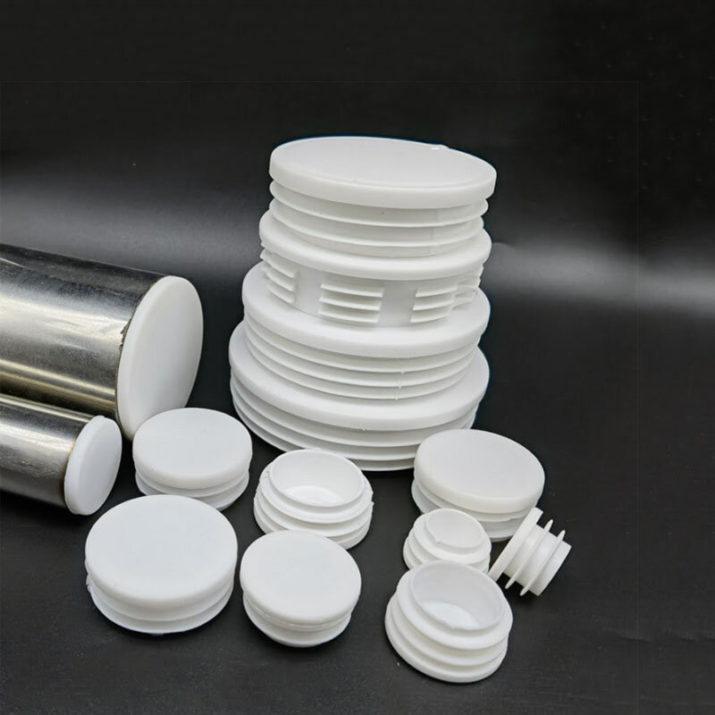 Белые круглые пластиковые заглушки 13 мм ~ 100 мм, заглушки для ножек стула, трубчатые вставки для труб, заглушка, пылезащитный чехол, мебельные детали