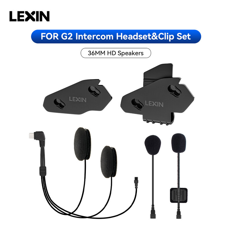 Lexin Headphone Accessories for Lexin G2 Bluetooth Helmet Interphone Intercom Headphone Jack Plug&Mount Bracket Set