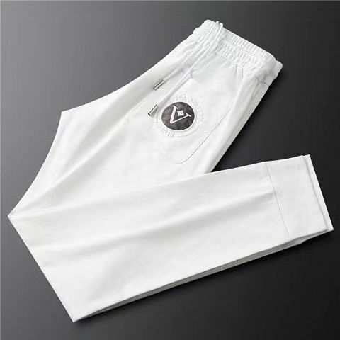 Pantaloni bianchi Jacquard sottili estivi di lusso per uomo Slim Fit e Leggings per pantaloni di protezione di fascia alta per uomo