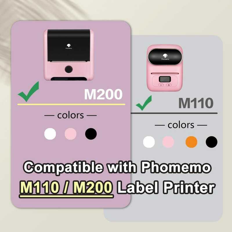 Phomemo 흰색 원형 자체 접착 열 라벨 스티커, 방수 식별 태그, M110, M200, M220 라벨 프린터용