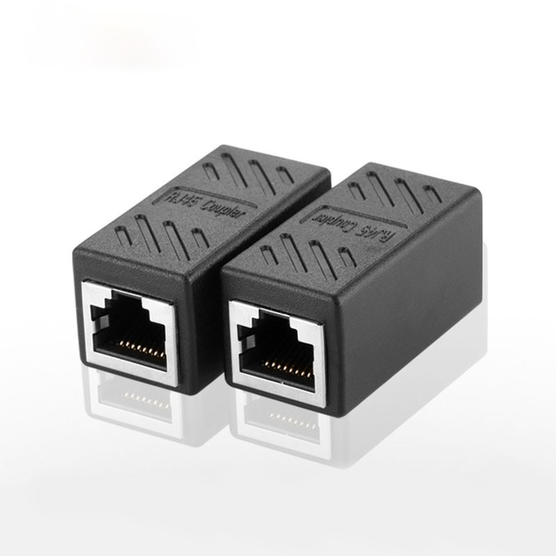 Konektor RJ45 Cat7/6 Ethernet Adapter Gigabit Extender jaringan konverter untuk kabel ekstensi Female ke Female