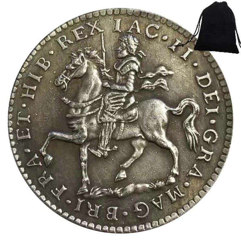 1690 Historical Ireland Luxury Couple Art Coin/Nightclub solution Coin/buona fortuna moneta tascabile commemorativa + borsa regalo